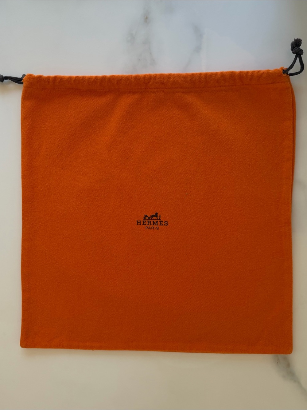 Hermès Paris Dust Bag Orange Drawstring Authentic